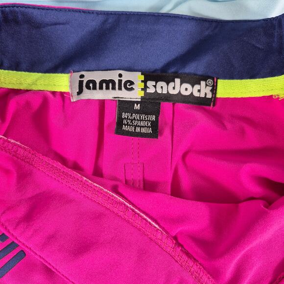 Jamie Sadock Pink Blue Yellow Activewear Top Shirt Golf Tennis Pickleball M - Picture 2 of 2